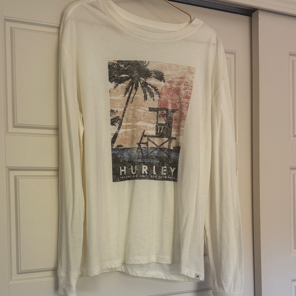 Hurley Cream Graphic Long Sleeve Shirt - Size M - NWT